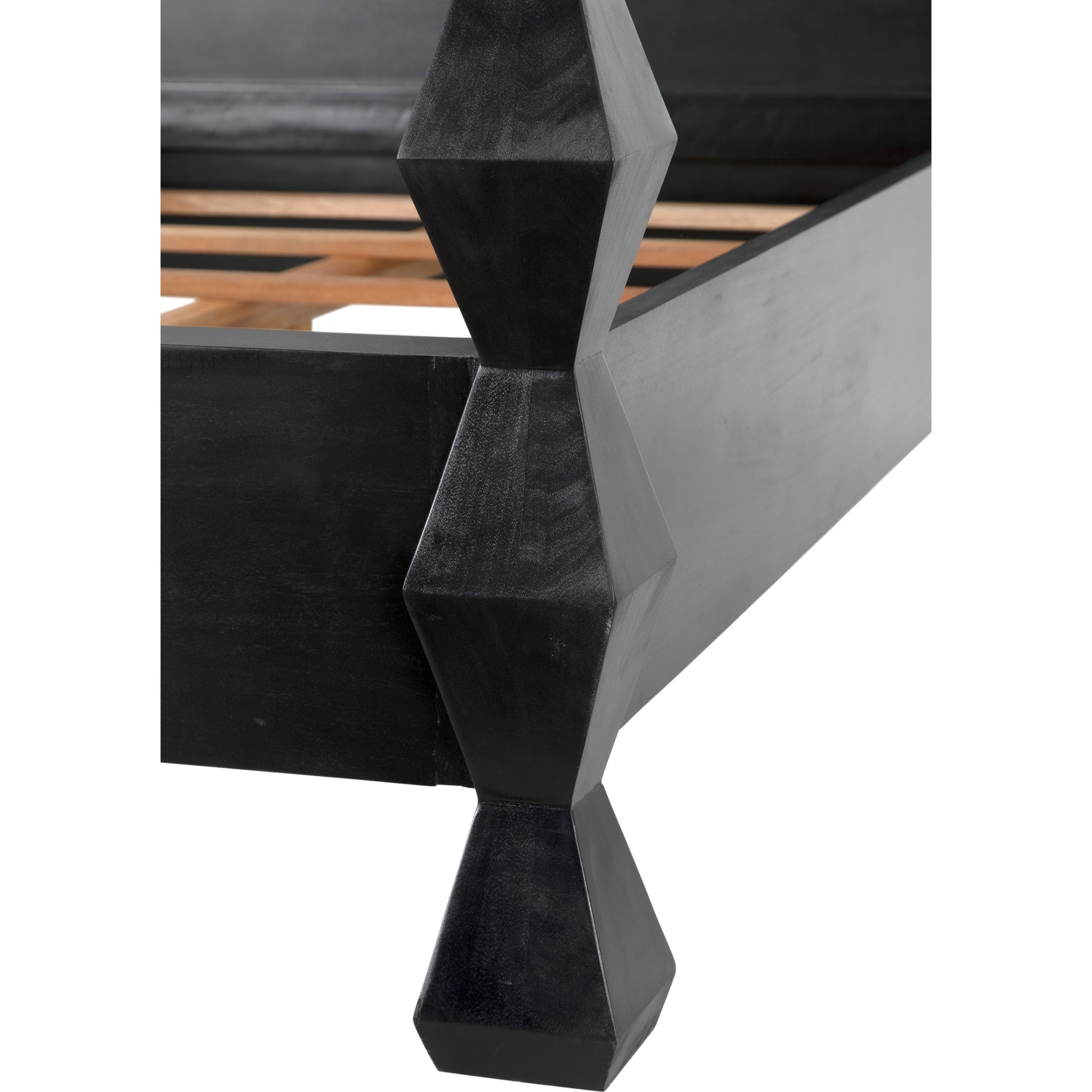 Brancusi Bed by Noir in hand rubbed black. Made from mahogany in a eclectic & global style.