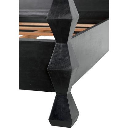 Brancusi Bed by Noir in hand rubbed black. Made from mahogany in a eclectic & global style.