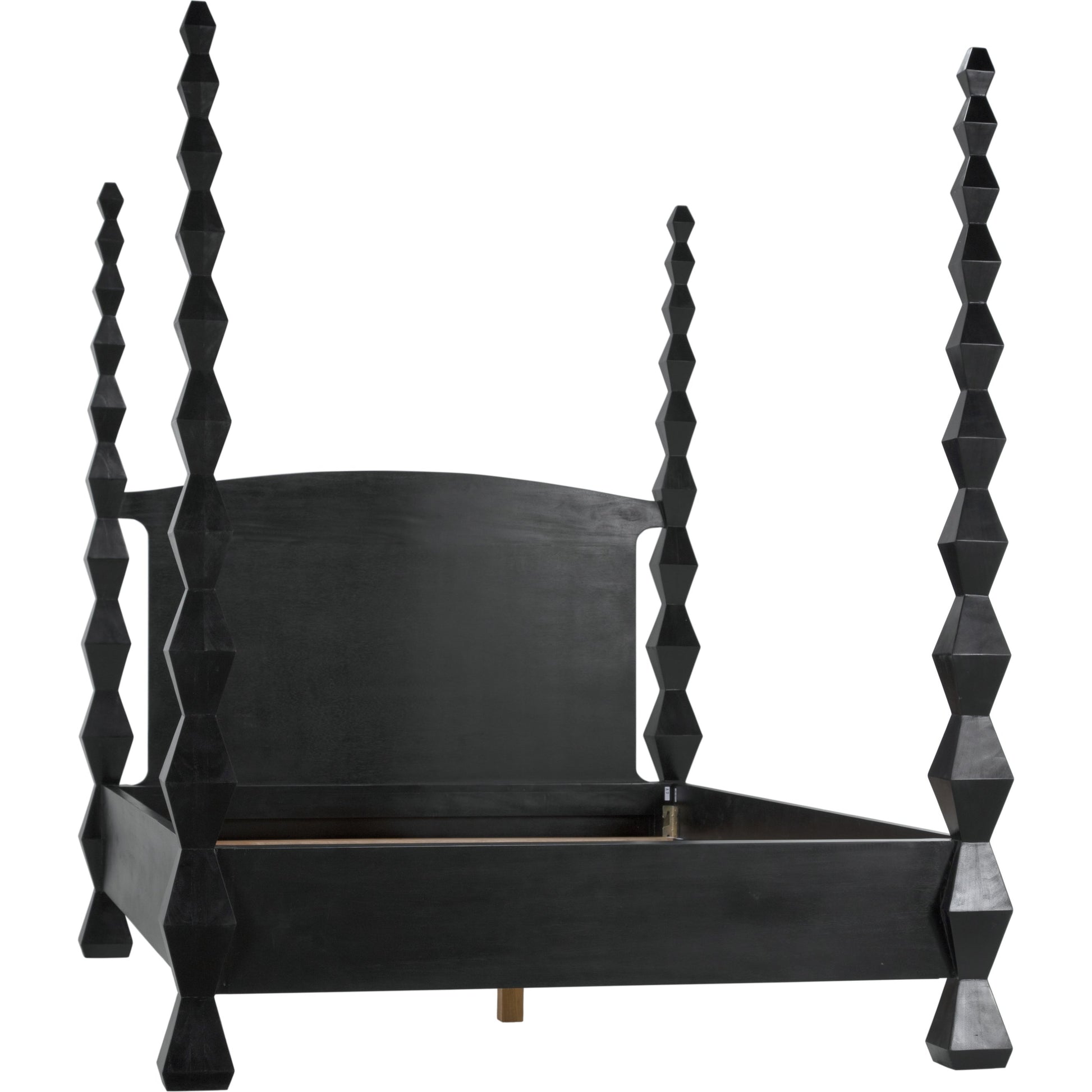 Brancusi Bed by Noir in hand rubbed black. Made from mahogany in a eclectic & global style.