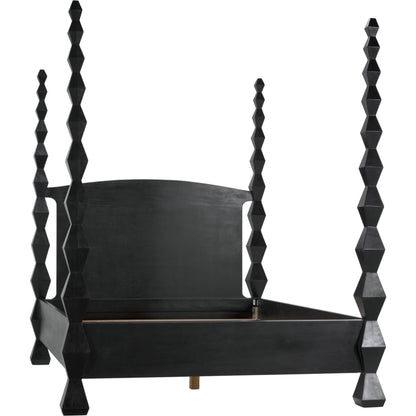 Brancusi Bed by Noir in hand rubbed black. Made from mahogany in a eclectic & global style.