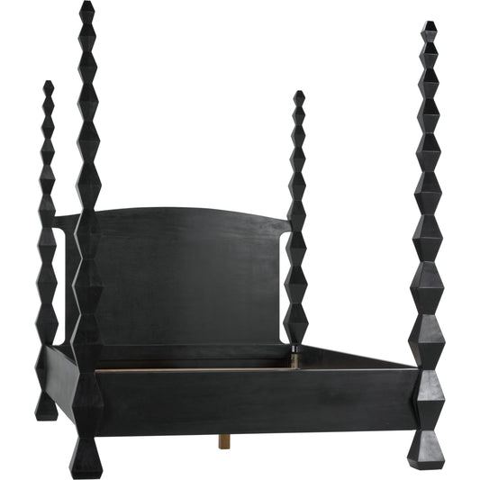 Brancusi Bed by Noir in hand rubbed black. Made from mahogany in a eclectic & global style.