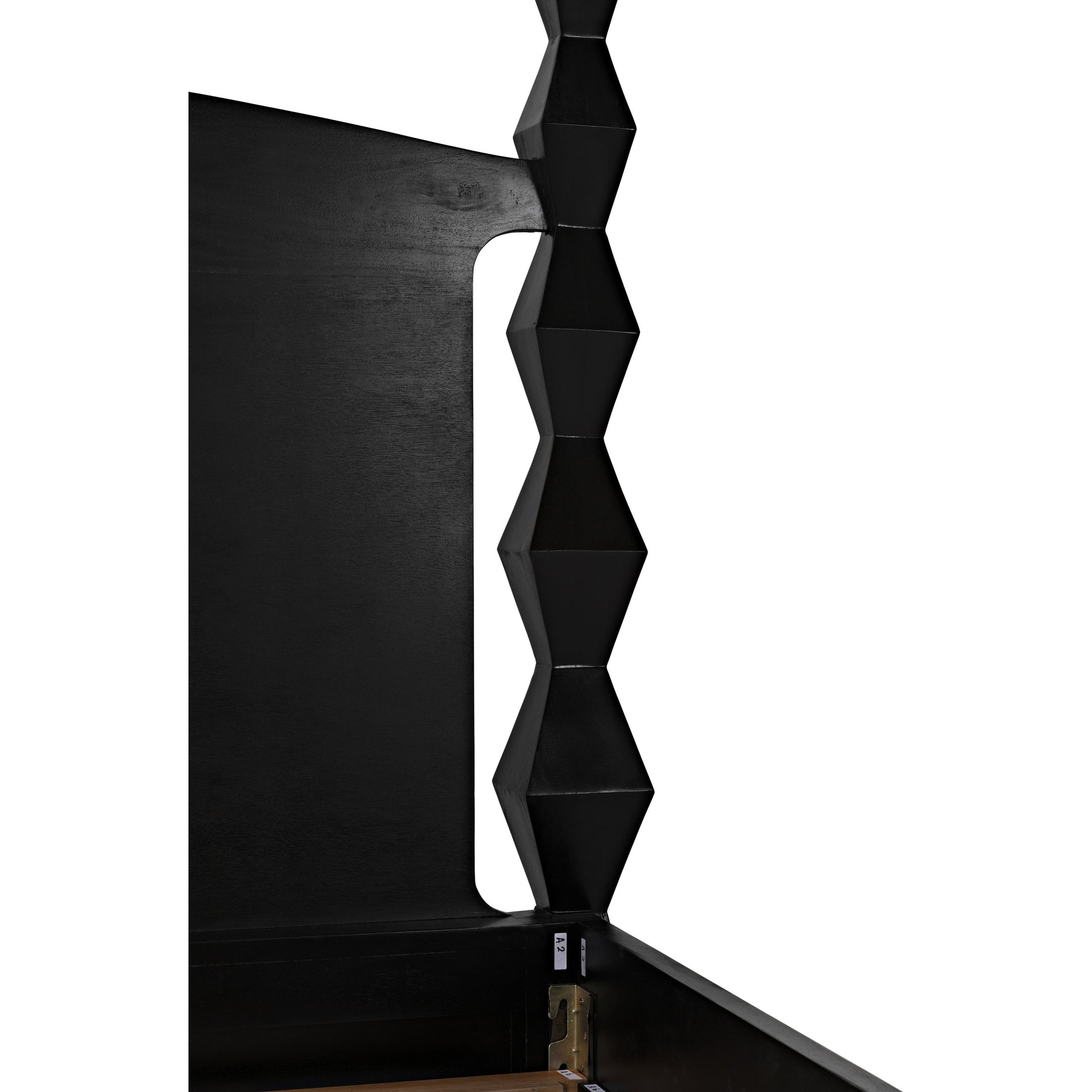 Brancusi Bed by Noir in hand rubbed black. Made from mahogany in a eclectic & global style.