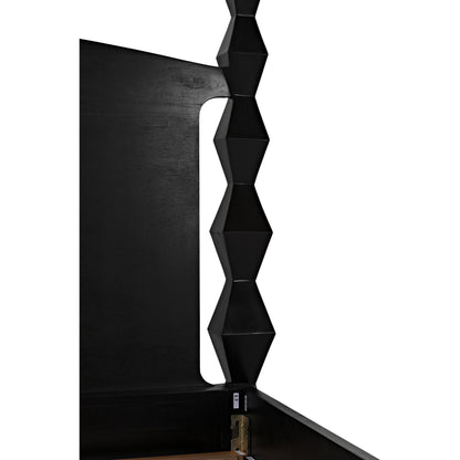 Brancusi Bed by Noir in hand rubbed black. Made from mahogany in a eclectic & global style.