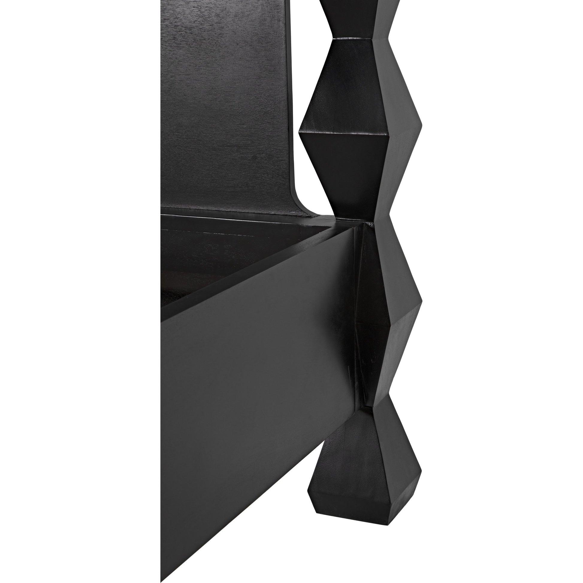 Brancusi Bed by Noir in hand rubbed black. Made from mahogany in a eclectic & global style.