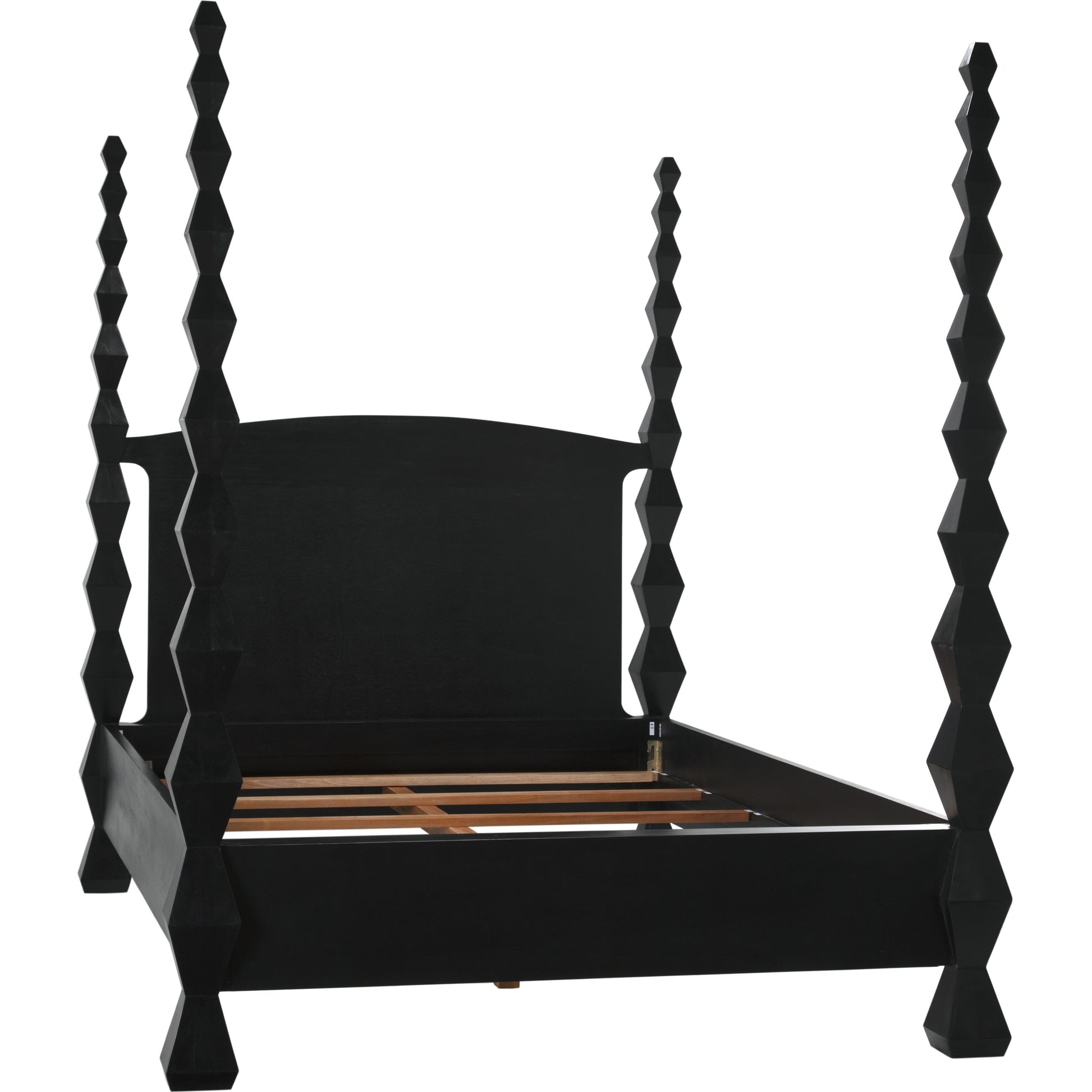Brancusi Bed by Noir in hand rubbed black. Made from mahogany in a eclectic & global style.