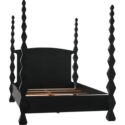 Brancusi Bed by Noir in hand rubbed black. Made from mahogany in a eclectic & global style.