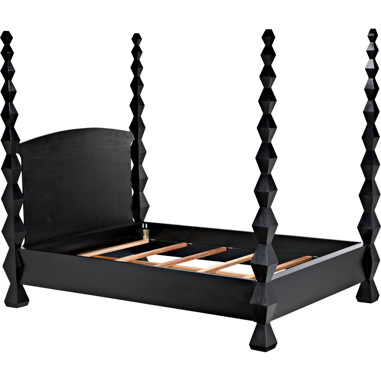 008 SI-1755517 | Additional Silo | Brancusi Bed by Noir in hand rubbed black. Made from mahogany in a eclectic & global style.