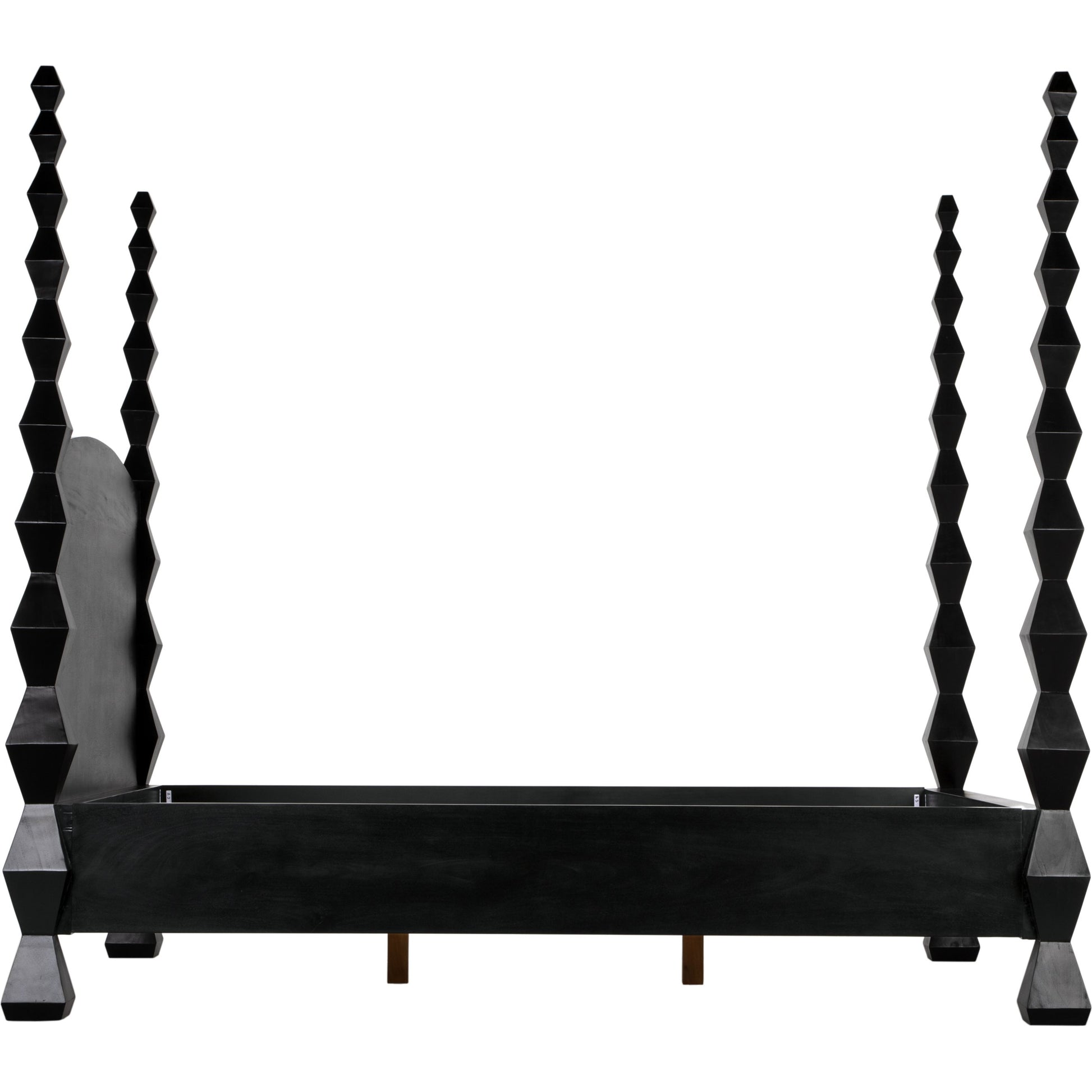 Brancusi Bed by Noir in hand rubbed black. Made from mahogany in a eclectic & global style.