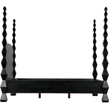 Brancusi Bed by Noir in hand rubbed black. Made from mahogany in a eclectic & global style.