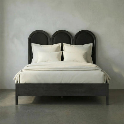 Arch Bed by Noir in pale. Made from unique in a transitional style.
