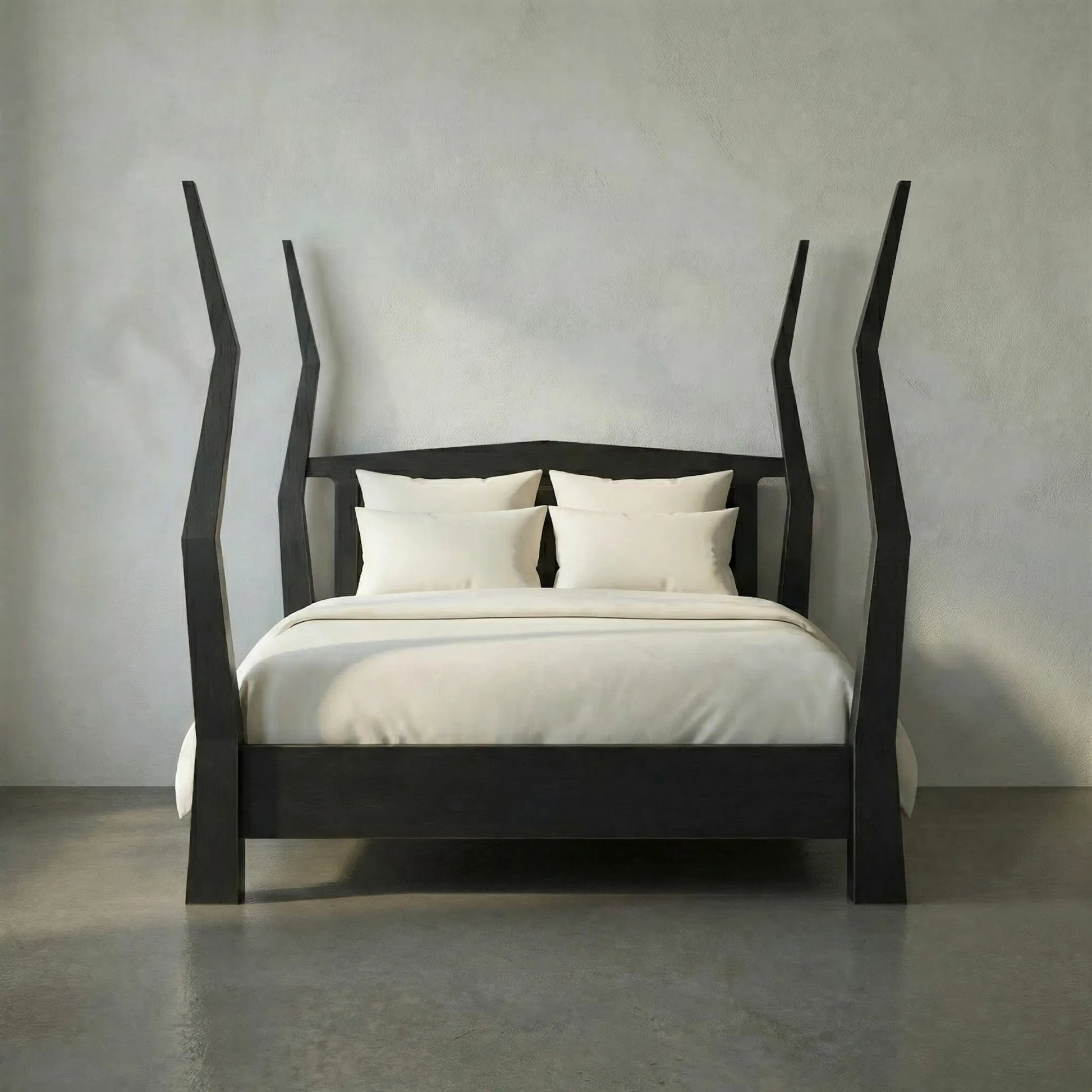 Patras Bed by Noir. Made from mahogany in a modern style.