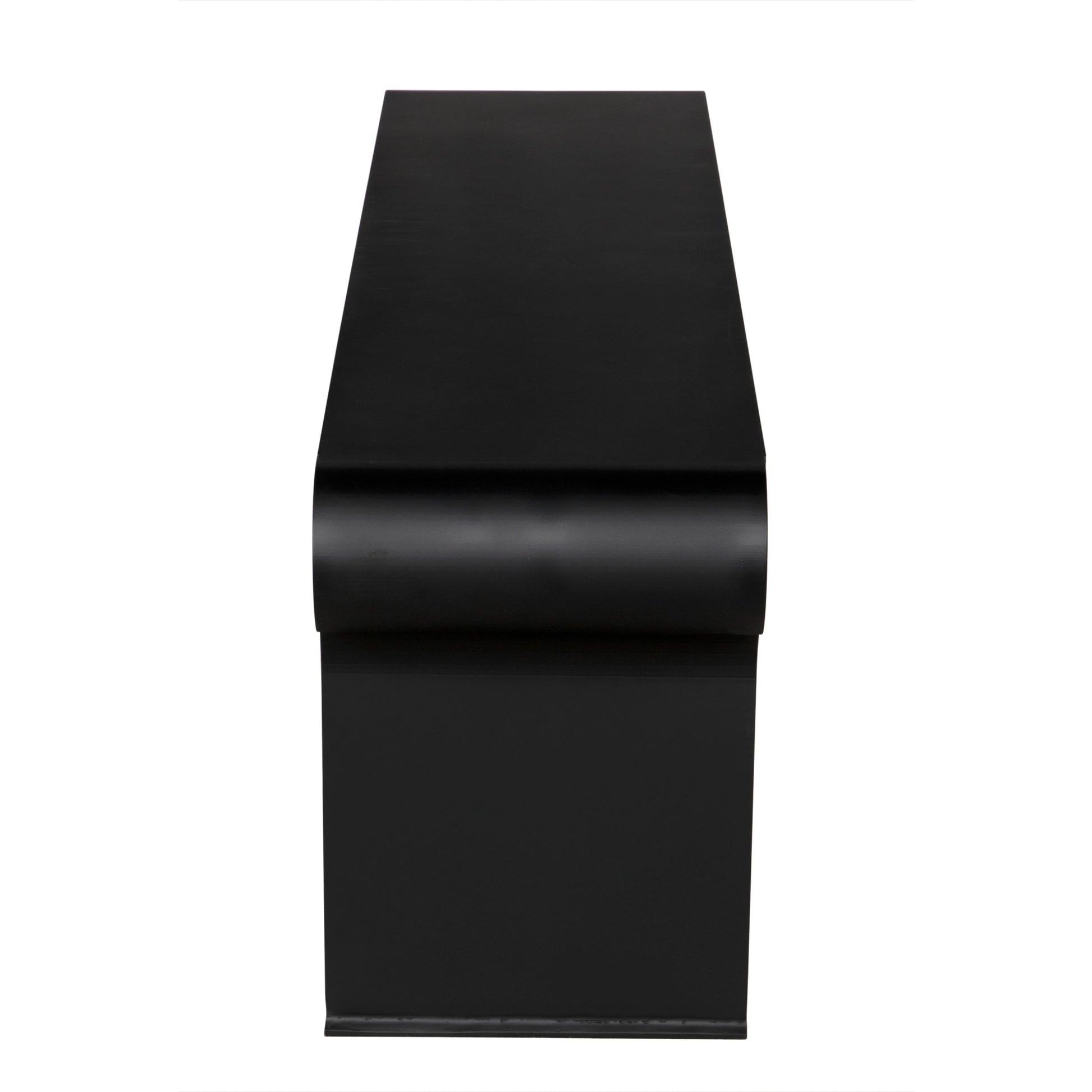 Jabali Bench by Noir in matte black. Made from industrial steel and glass in a modern style.