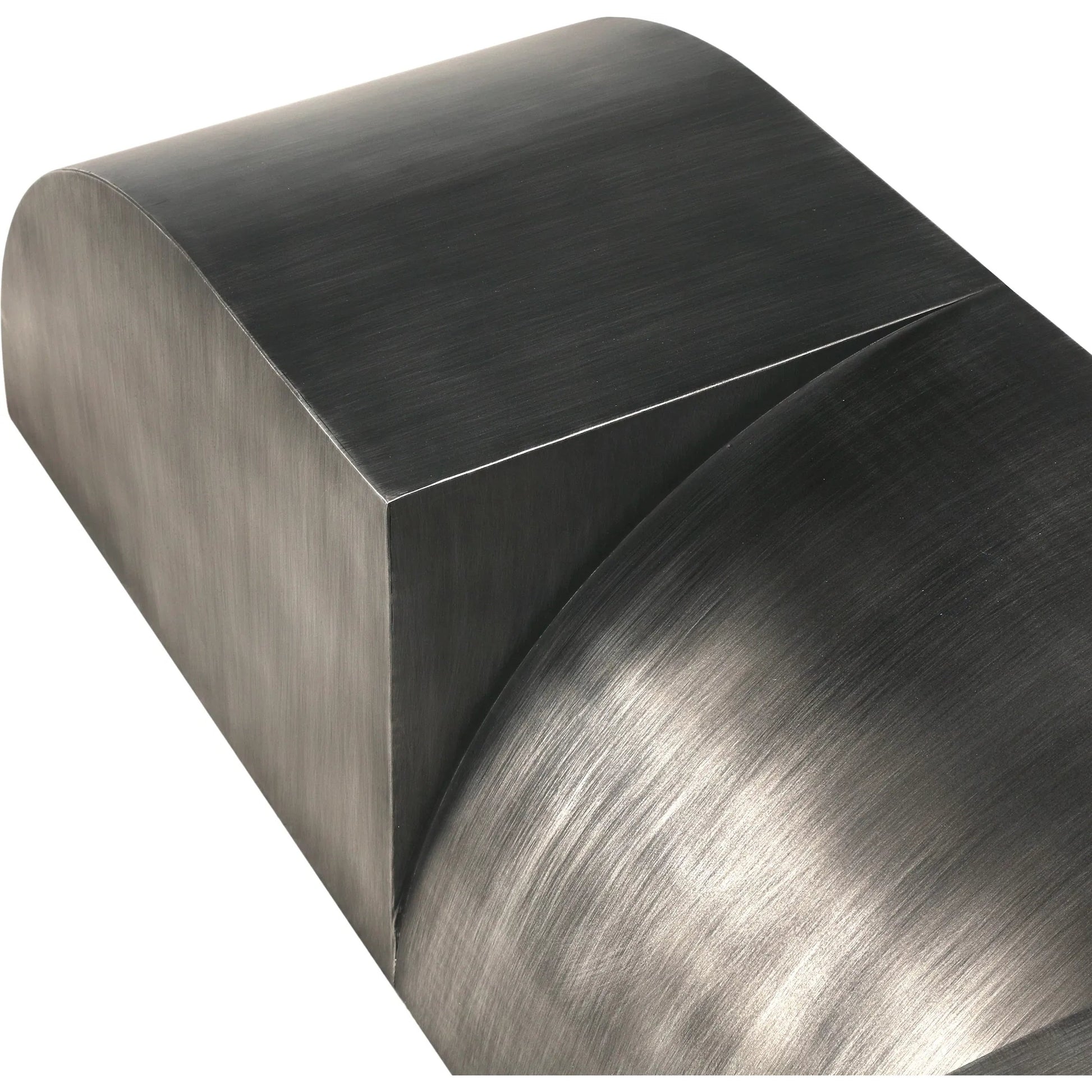 Crafter Bench by Noir in gun metal. Made from industrial steel in a modern style.