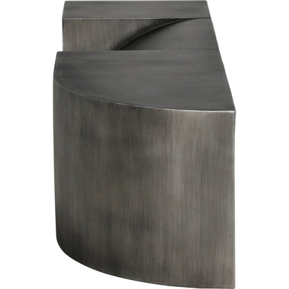 Crafter Bench by Noir in gun metal. Made from industrial steel in a modern style.