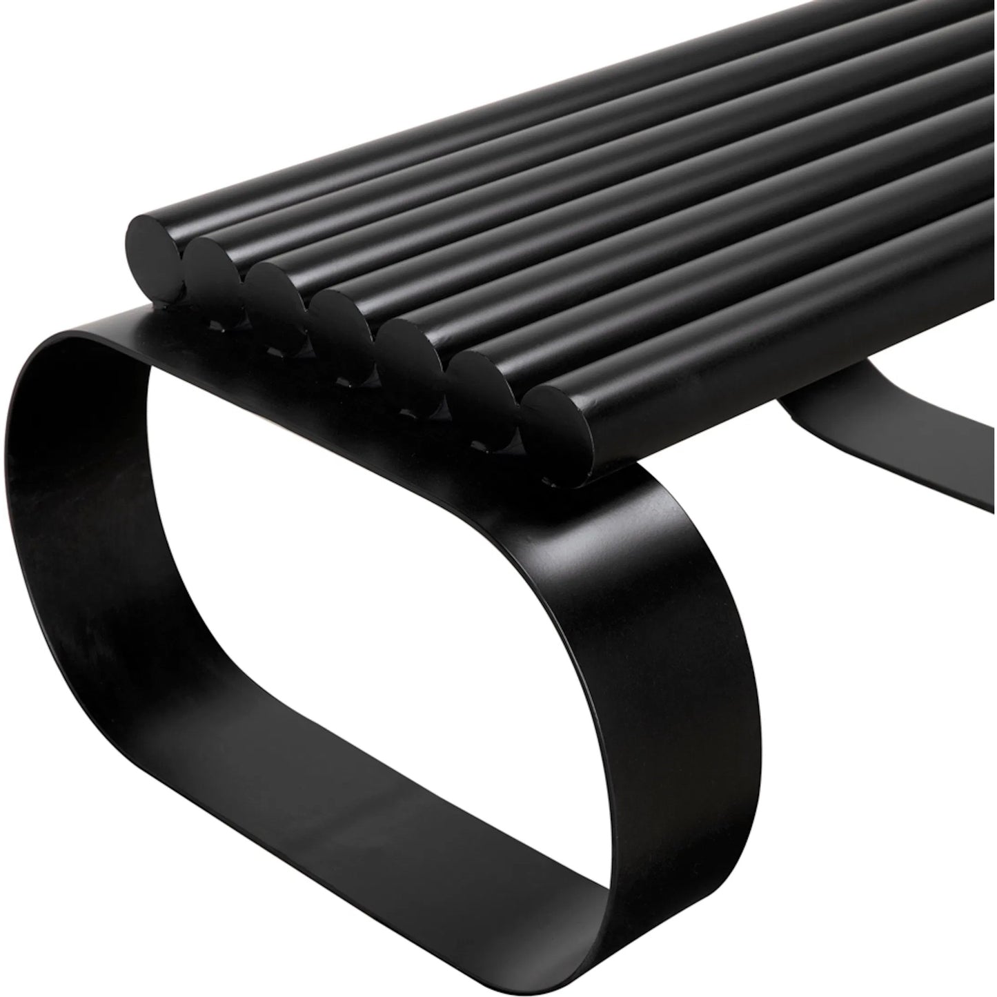004 SI-2326258 | Closeup | Satish Bench by Noir in matte black. Made from industrial steel in a modern style.