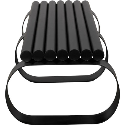 Satish Bench by Noir in matte black. Made from industrial steel in a modern style.