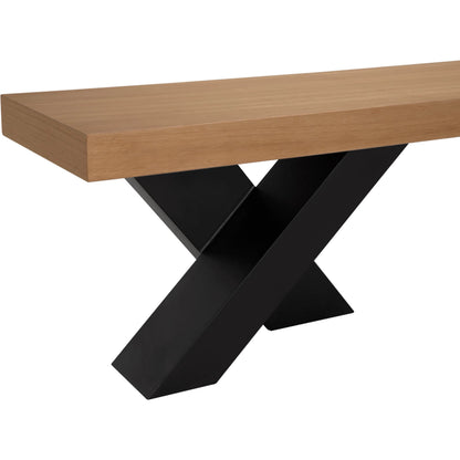 Gravity Bench by Noir in white oak with clear flat. Made from white oak, industrial steel in a unique style.