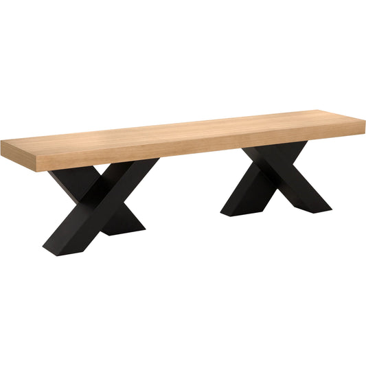 001 SI-2383630 | Primary Silo | Gravity Bench by Noir in white oak with clear flat. Made from white oak, industrial steel in a unique style.