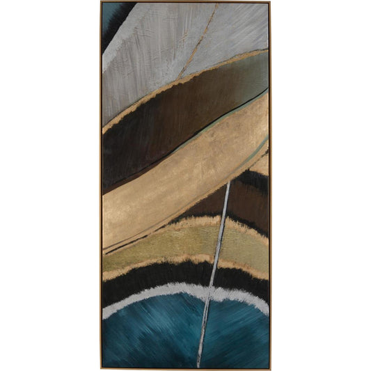 Shaye Rawson's Feathers I by John-Richard in gold. Made from unique in a transitional style.