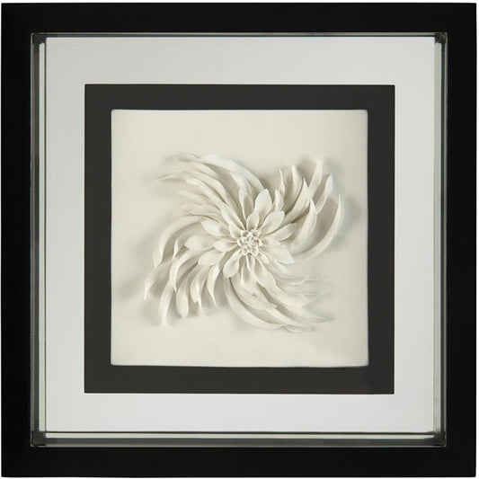 Black-and-White Porcelain Flower I by John-Richard in black. Made from unique in a transitional style.