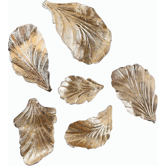 Gold Wall Leaves, Set of 6 by John-Richard. Made from unique in a modern style.