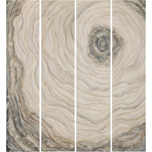 Achates Wall Panels (Set of 4) by John-Richard in gray, valyrian gold and grey agate. Made from maple leaf veneer in a unique style.