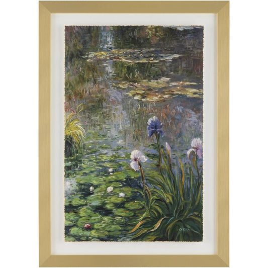Beauty by John-Richard in multicolored, gold and giclee print. Made from watercolor paper in a unique style.