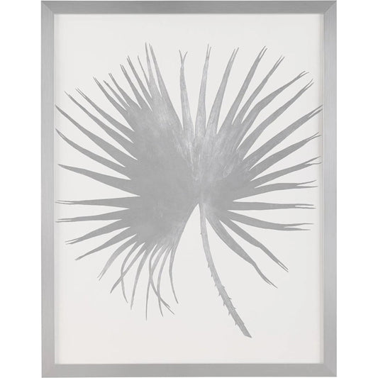 Annie Moran's Silver Palms I by John-Richard in silver and hand-applied. Made from watercolor paper in a unique style.