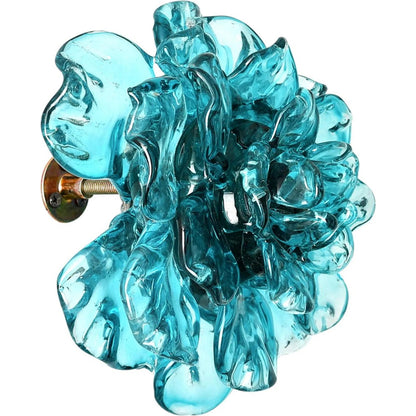 Teal Glass Flower Wall Art by John-Richard in teal. Made from unique in a eclectic & global style.