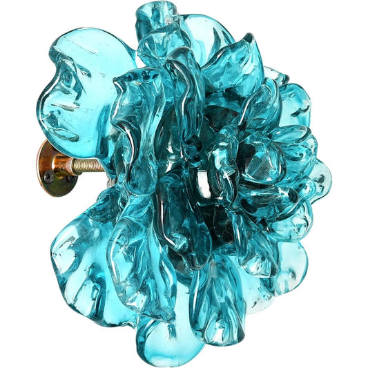 Teal Glass Flower Wall Art by John-Richard in teal. Made from unique in a unique style.