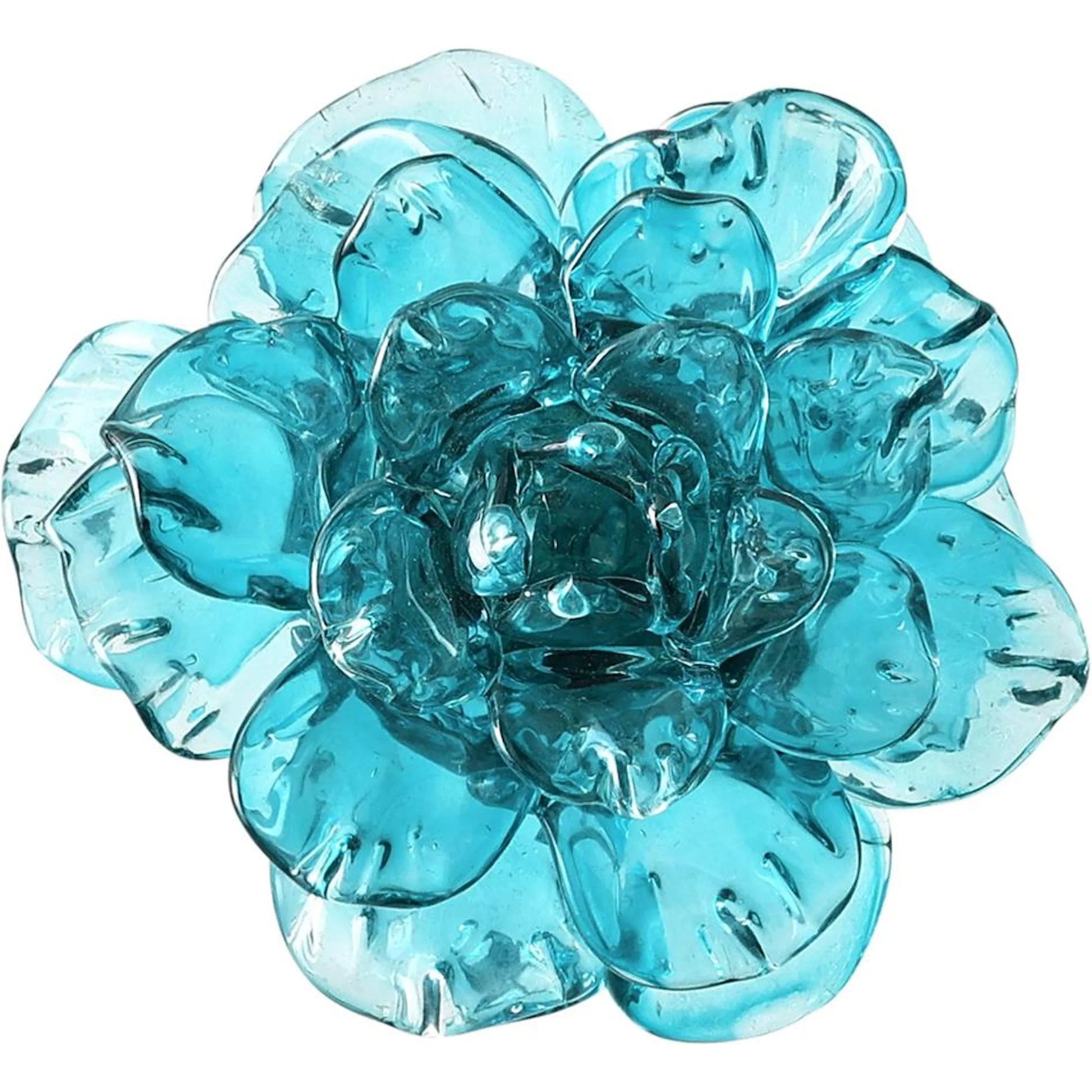 Teal Glass Flower Wall Art by John-Richard in teal. Made from unique in a eclectic & global style.