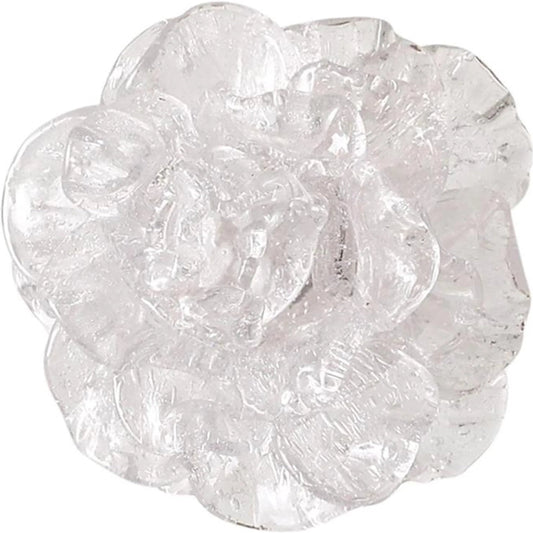 Clear Glass Flower Wall Art by John-Richard in clear. Made from art glass, metal in a unique style.