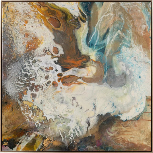Brendan Parker's Dragons II by John-Richard in gold, blue, white, champagne and vitreous. Made from canvas in a unique style.