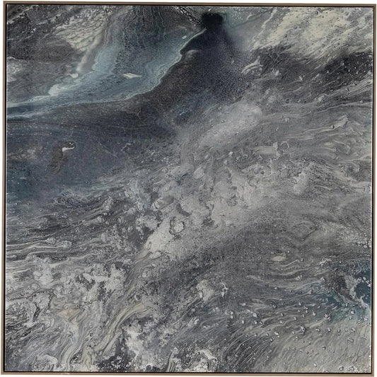 Brendan Parker's Dark Horse I by John-Richard in black, white, gray, champagne and vitreous. Made from canvas in a unique style.