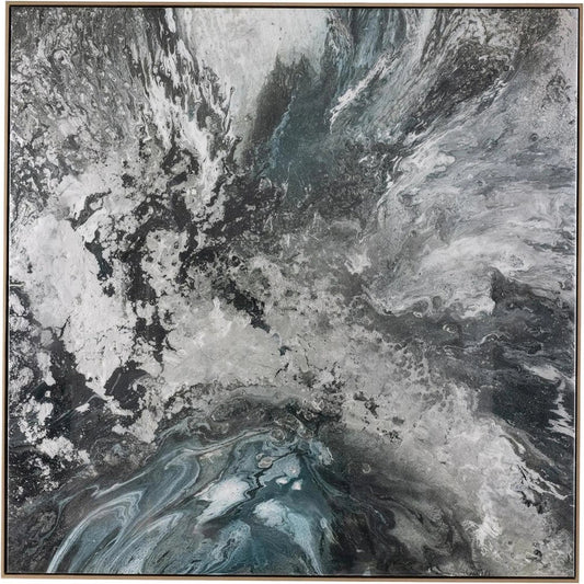 Brendan Parker's Dark Horse II by John-Richard in black, white, gray, champagne and vitreous. Made from canvas in a unique style.