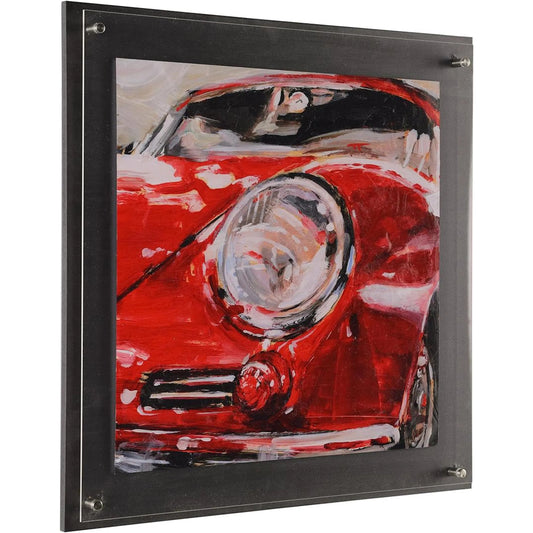 Ethan Harper’s Sportscar Collection I by John-Richard in red, black, white, gray, brown and texture gloss gel. Made from watercolor paper, acrylic in a unique style.