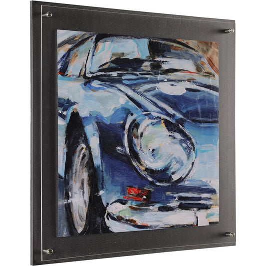 Ethan Harper’s Sportscar Collection II by John-Richard in blue, black, white, gray, brown, red and texture gloss gel. Made from watercolor paper, acrylic in a unique style.