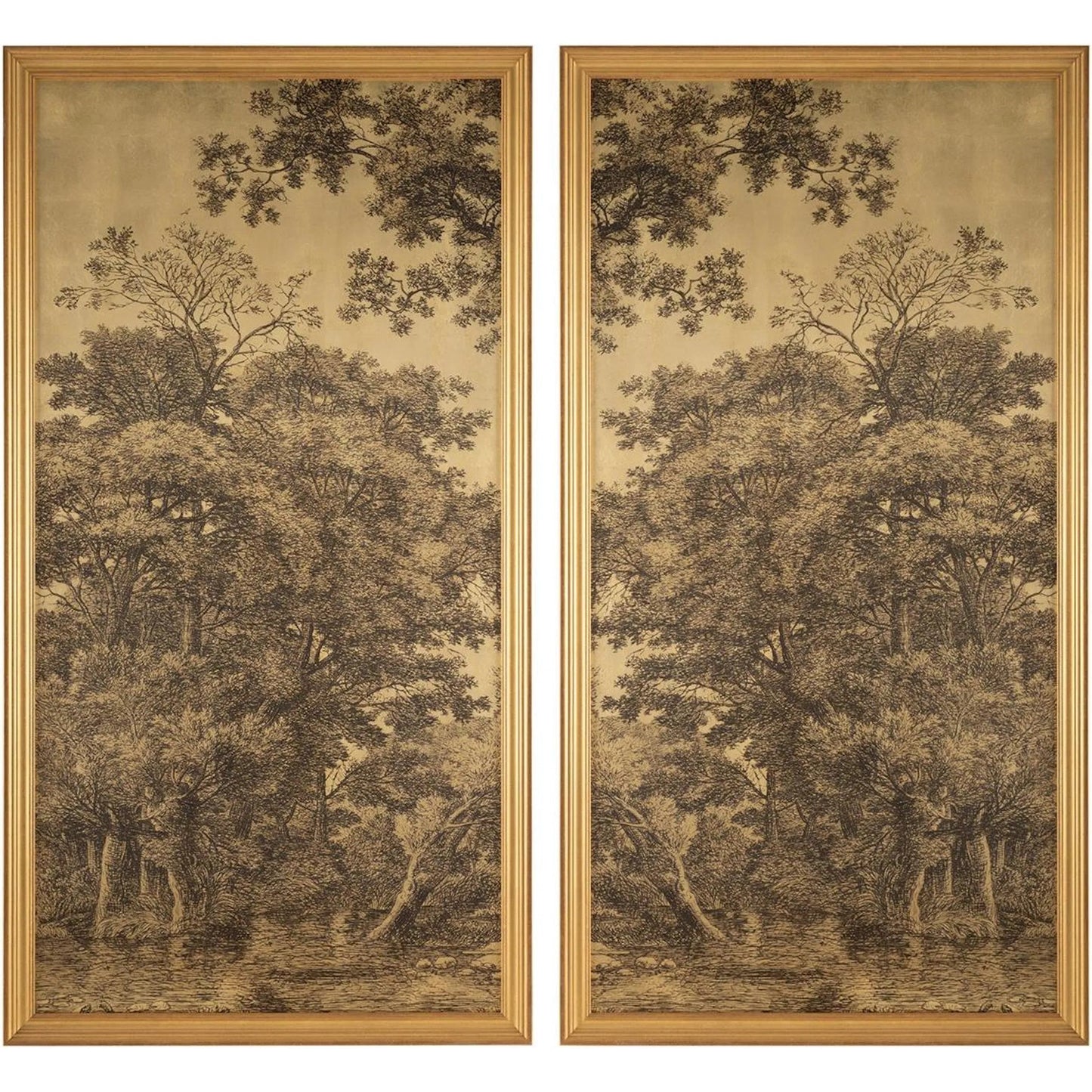 001 SI-2537406 | Unknown | Maria Mendez's Golden Landscape I by John-Richard. Made from unique in a unique style.