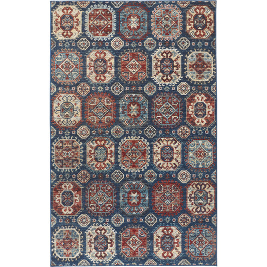 Nolan Transitional Patchwork Rug - 39CEF by Feizy in blue, red, tan. Made from polypropylene in a unique style.