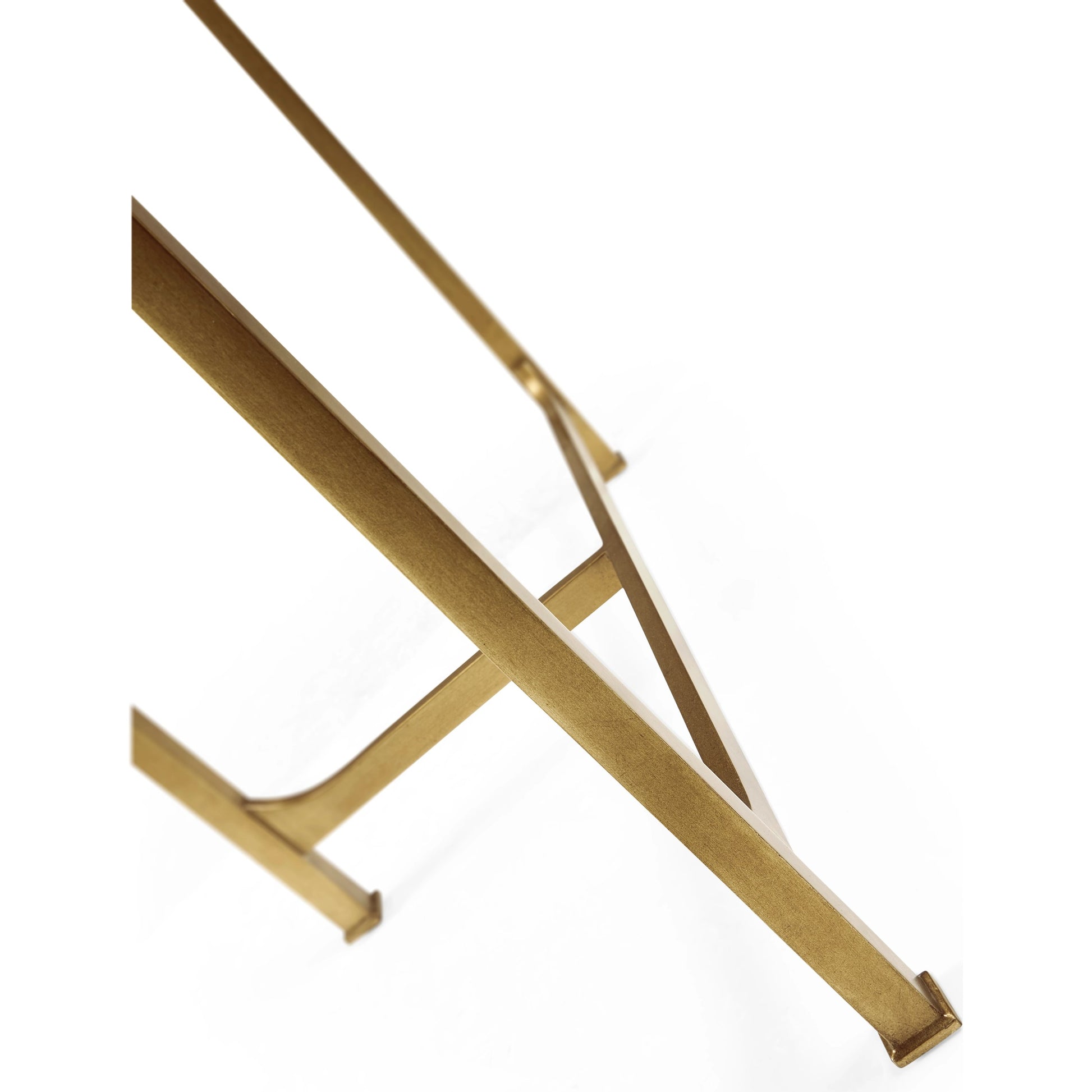 Luxe Large Half Moon Console Table by Jonathan Charles in gold and gilded iron. Made from iron in a transitional style.