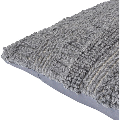 Gabon Indoor/Outdoor Pillow by Surya in gray, medium gray. Made from front: 100% polyester, back: 100% polyester in a modern style.