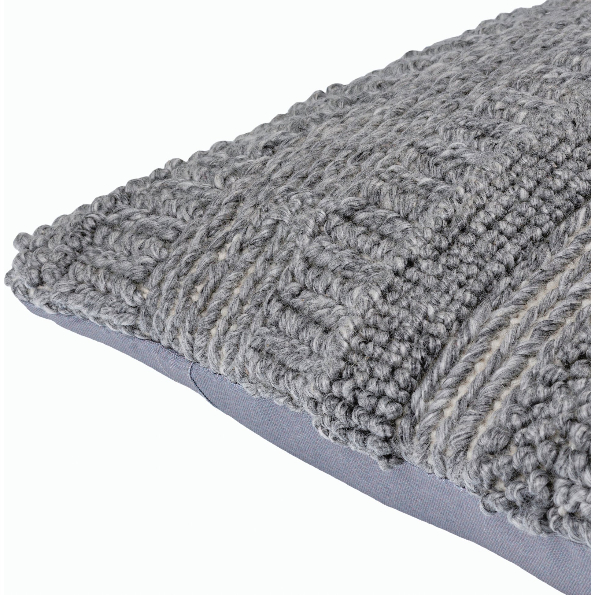 Gabon Indoor/Outdoor Pillow by Surya in gray, medium gray. Made from front: 100% polyester, back: 100% polyester in a modern style.