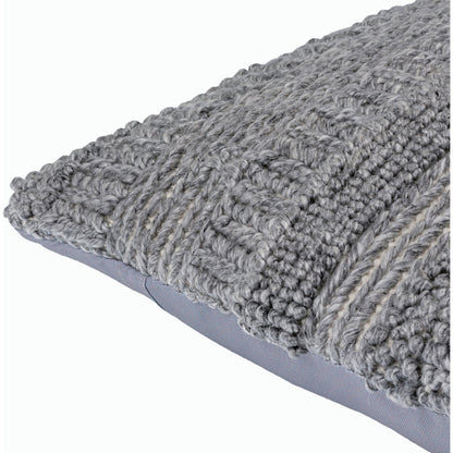 Gabon Indoor/Outdoor Pillow by Surya in gray, medium gray. Made from front: 100% polyester, back: 100% polyester in a modern style.