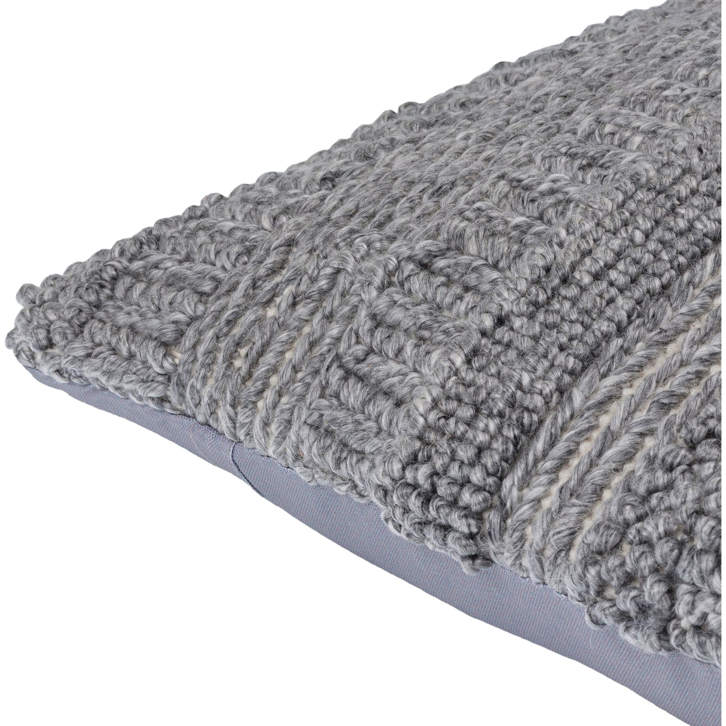 002 SI-2049352,SI-2049353,SI-2049355,SI-2049356,SI-2049358,SI-2049359 | Closeup | Gabon Indoor/Outdoor Pillow by Surya in gray, medium gray. Made from front: 100% polyester, back: 100% polyester in a modern style.