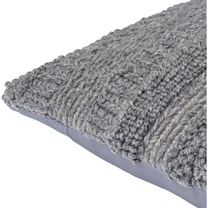 Gabon Indoor/Outdoor Pillow by Surya in gray, medium gray. Made from front: 100% polyester, back: 100% polyester in a modern style.