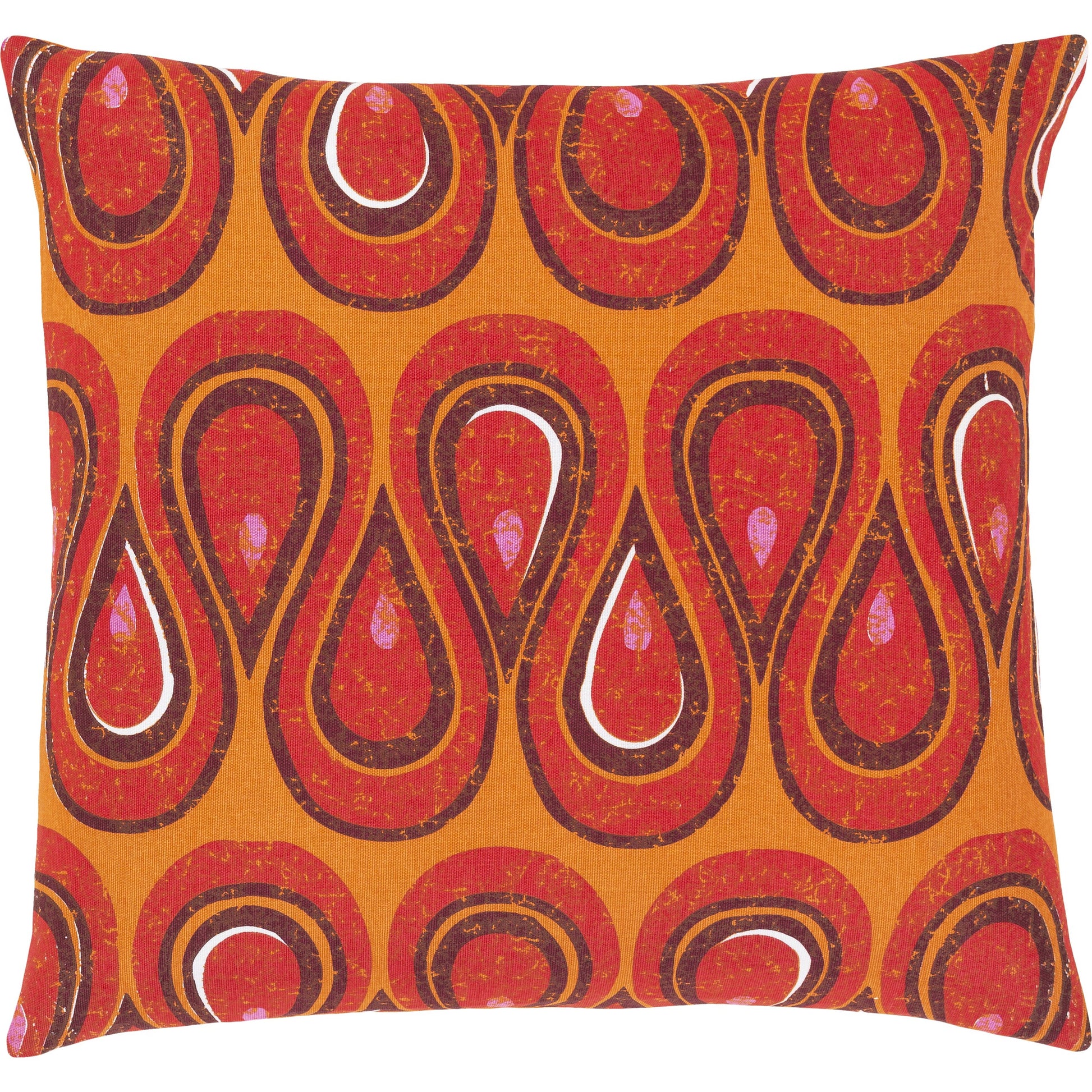 Global Brights Pillow - 25981 by Surya in orange, red, pink, burgundy. Made from 100% cotton in a modern style.