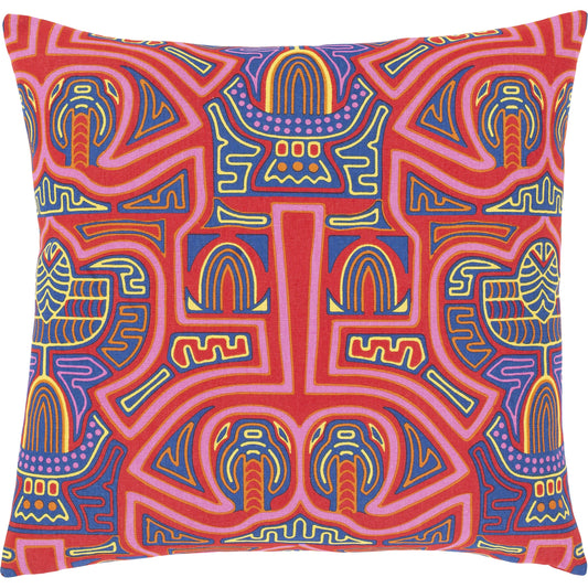 Global Brights Pillow - 32397 by Surya in bright red, bright blue, bright pink, saffron, bright orange. Made from 100% cotton in a eclectic & global style.