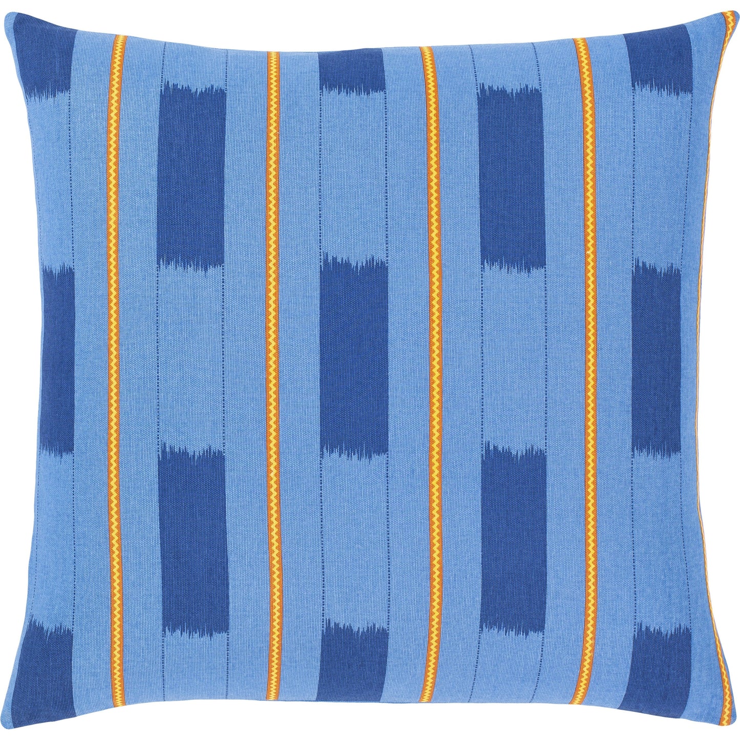 001 S-348222,S-348223 | Primary Silo | Global Brights Pillow - 11995 by Surya in sky blue, blue, orange, yellow. Made from 100% cotton in a modern style.