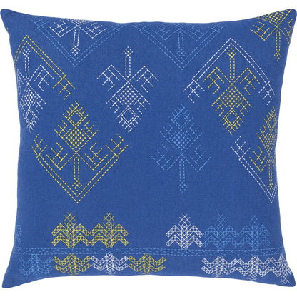 Global Brights Pillow - 34043 by Surya in blue, yellow, sky blue, white. Made from 100% cotton in a eclectic & global style.