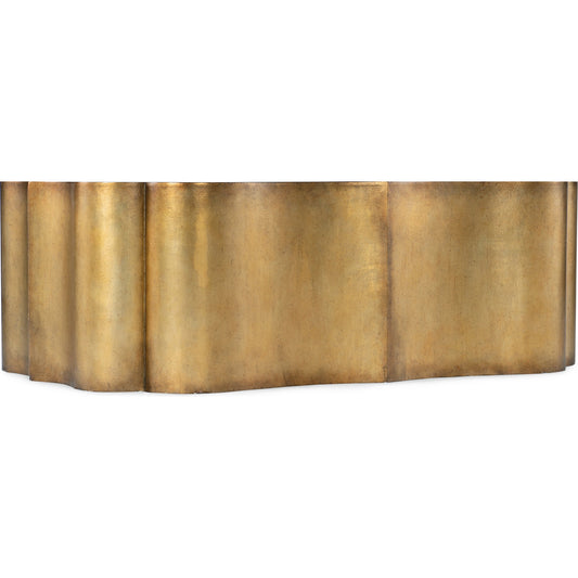 Melange Tevis Bluff Cocktail Table by Hooker Furniture in gold. Made from hardwoods in a modern style.